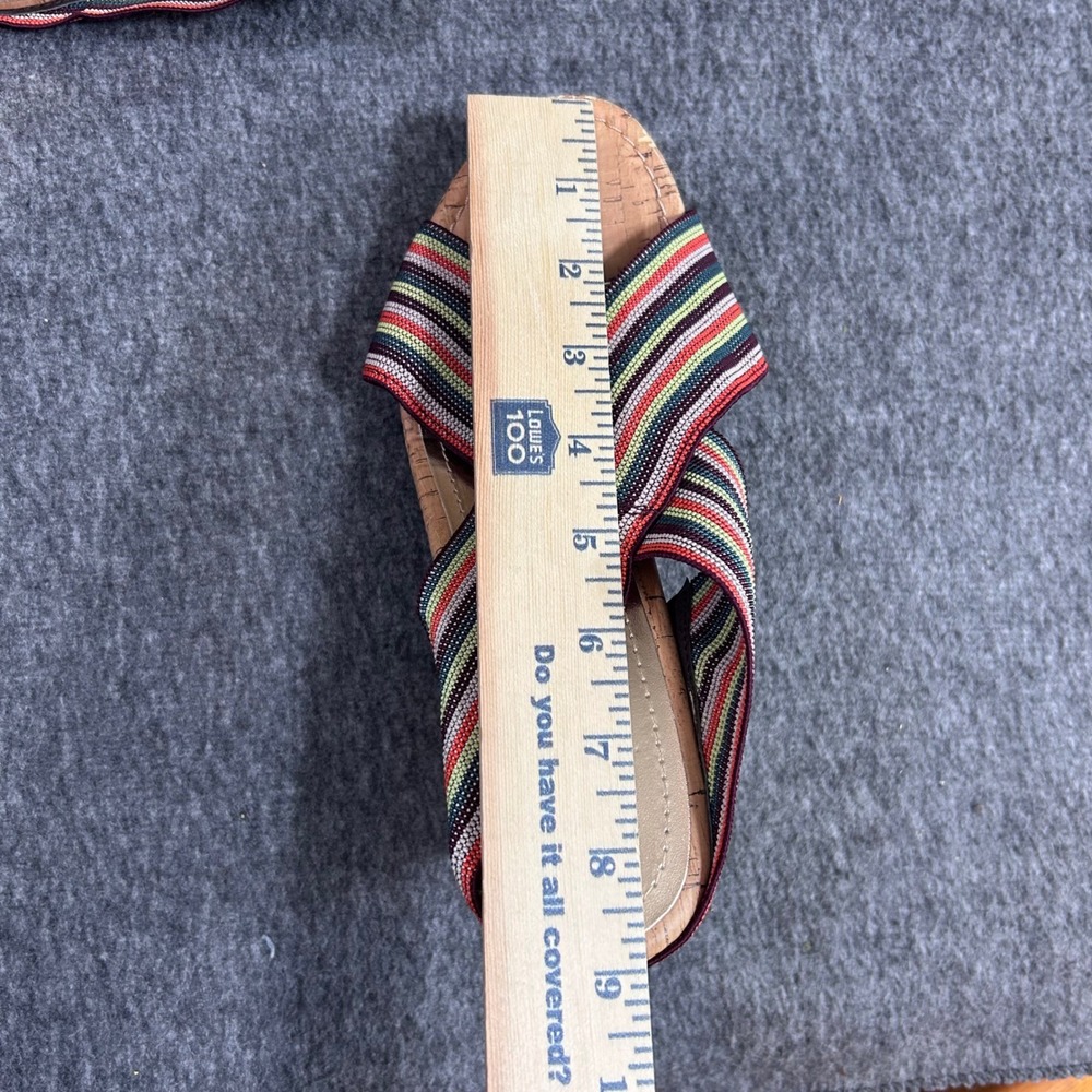 Madden Girl Striped Cork Wedge Sandals Studded Boho Platform Shoes 7.5 - Picture 7 of 7